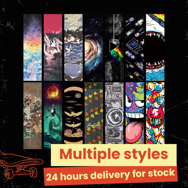 Skateboard Grip Tape Sheet Sandpaper Sticker Anti Slip Roll And High Traction Non Slip Tape