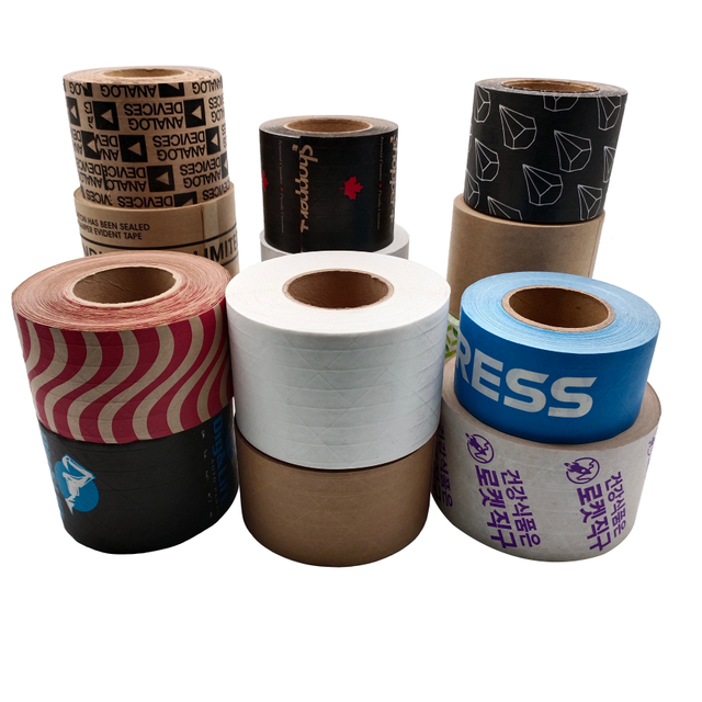 Eco Friendly Writable Logo Printed Self Adhesive Gummed Kraft Paper Tape for Carton Sealing