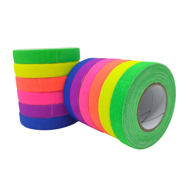 Hot sale visible glowing blacklight reactive fluorescent colored adhesive neon cotton cloth tape
