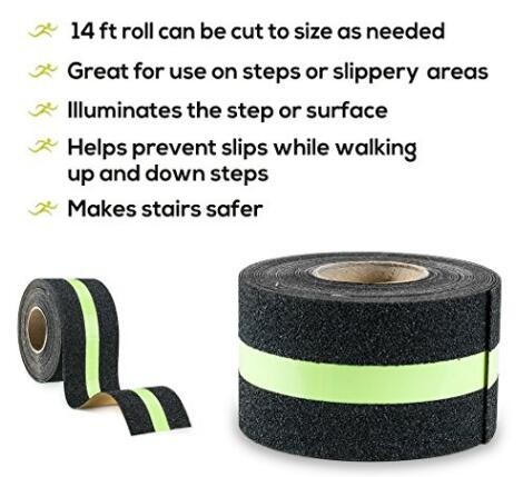 High quality self adhesive safety glow in the dark tape glow strip anti slip sticker