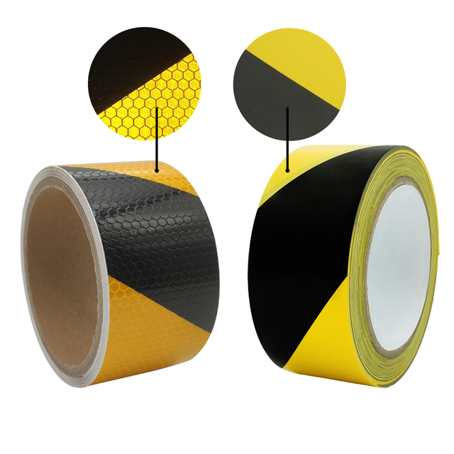 Custom Waterproof Danger Caution Hazard Pvc Warning Tape Dot Ece saso 2913 Trucks Outdoor Honeycomb Reflective Tape for car