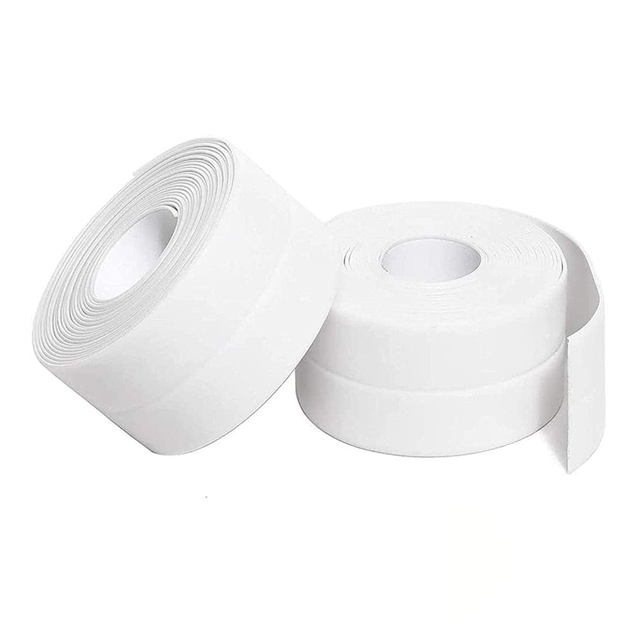 Kitchen Bathtub Bathroom Toilet Sink Floor Wall Corner Edge Protector Caulk Strip Tape White Waterproof Self-Adhesive Sealing Tape