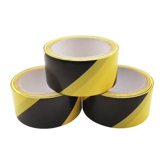PVC Floor Marking Tape Safety Hazard Warning Black Yellow Tape