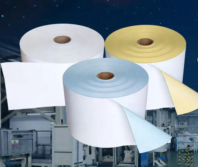 Self Adhesive Sticker PP PE PET Jumbo Label Roll White BOPP label custom sizes adhesive label in Jumbo rolls