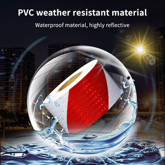 Caution Road Tape, Car Door Vehicle Traffic Warning White Yellow Reflective Tape, Stair Flagging Dot C2 Reflective Safety Tape