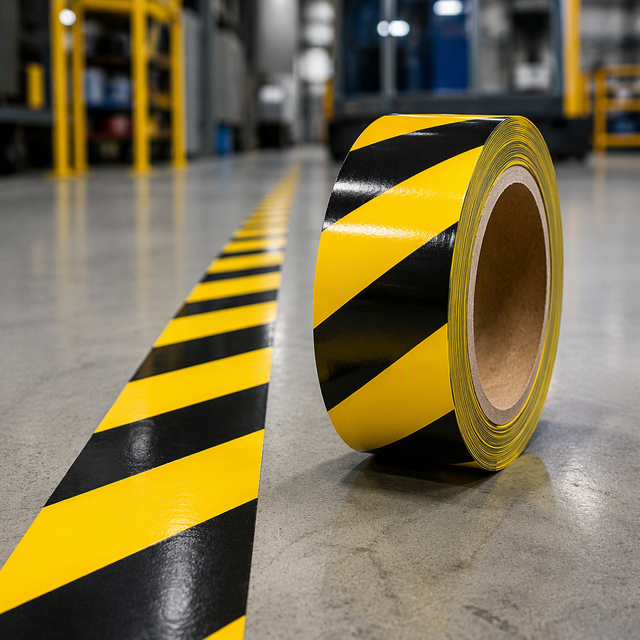Heavy-Duty PVC Hazard Warning & Industrial Floor Lane Marking Tape